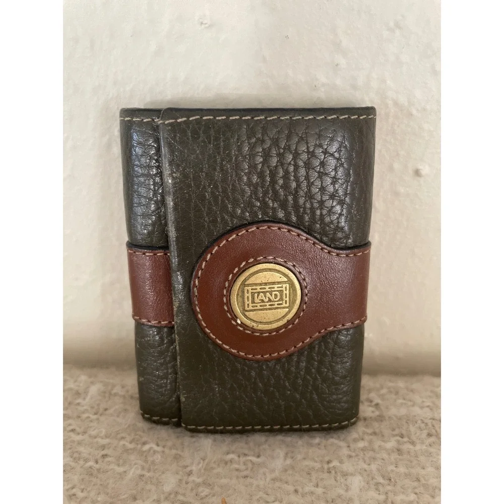 LAND Leather vintage Key Wallet Clips 5 keys holder made in Columbia green brown
